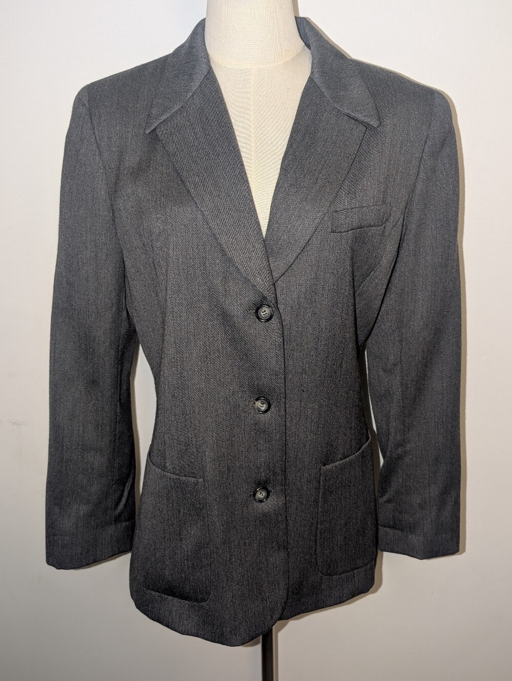 Liz Claiborne  Wool Charcoal Gray Classic Women's Blazer